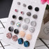 Round Stud Crystal Earring Set for Women