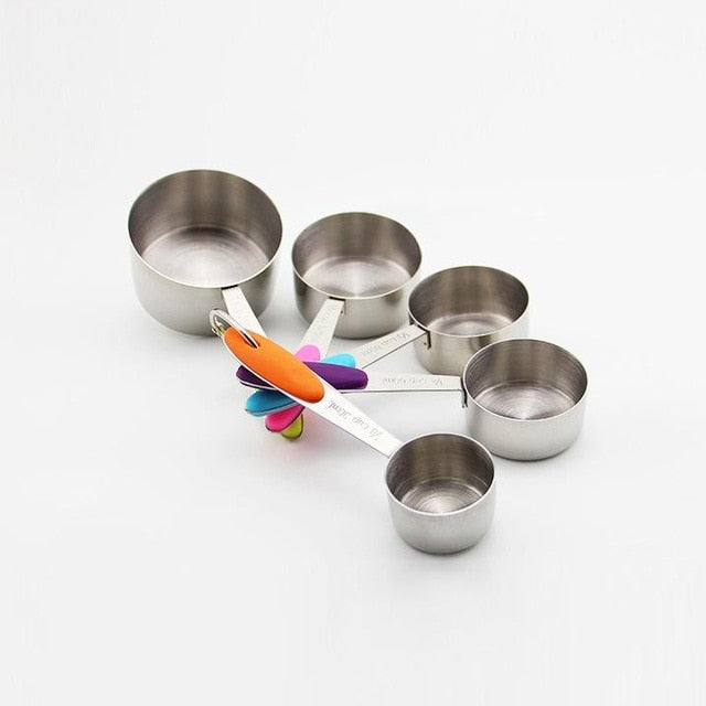 Measuring Cups And Spoons  with Silicone Handle