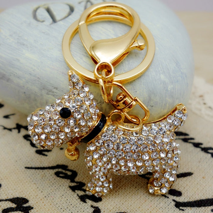 Scottish Terrier Rhinestone Keychain