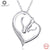 Horse Head Love Heart Mother and Child Sterling Silver Necklace