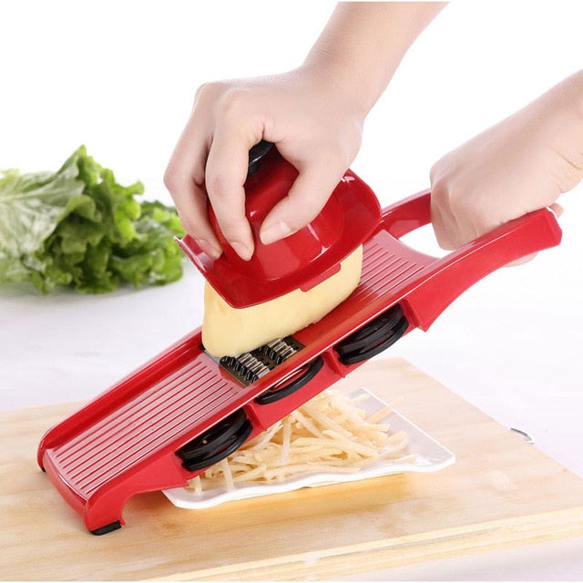 Mandoline Slicer, Grater, Peeler, Vegetable Cutter with Steel Blade