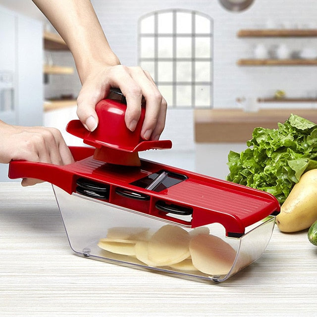 Mandoline Slicer, Grater, Peeler, Vegetable Cutter with Steel Blade