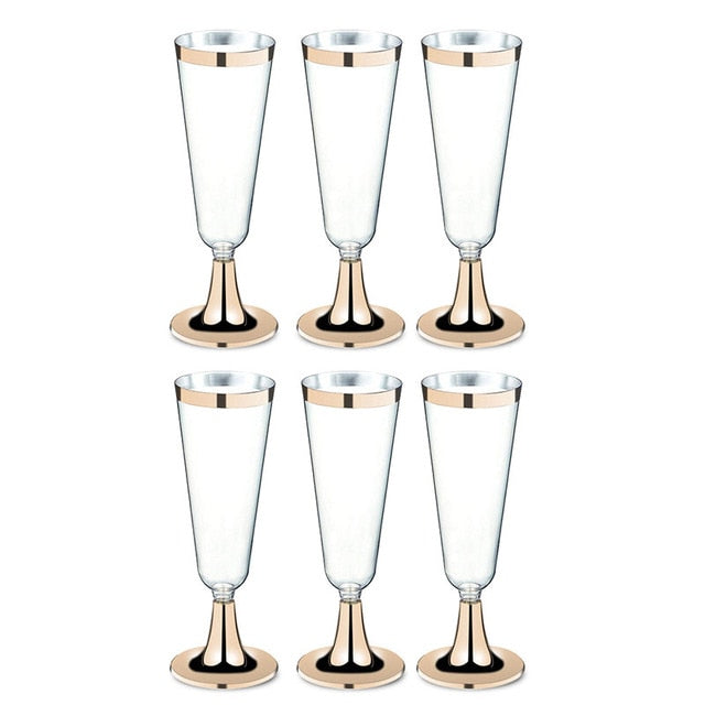 Plastic Glasses set for wine, champagne, or cocktails