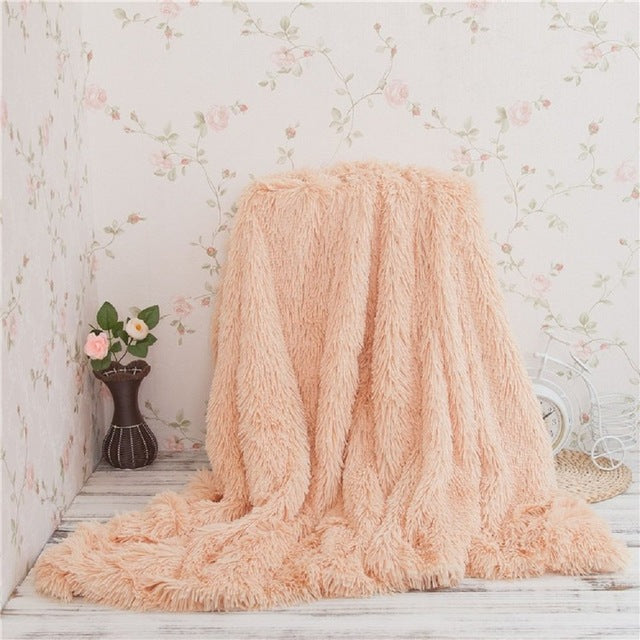 Elegant Fur Faux Fur Sherpa Throw