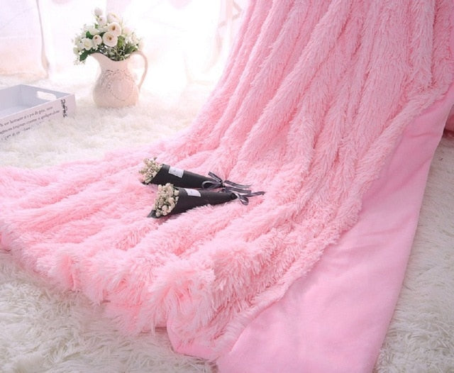 Elegant Fur Faux Fur Sherpa Throw