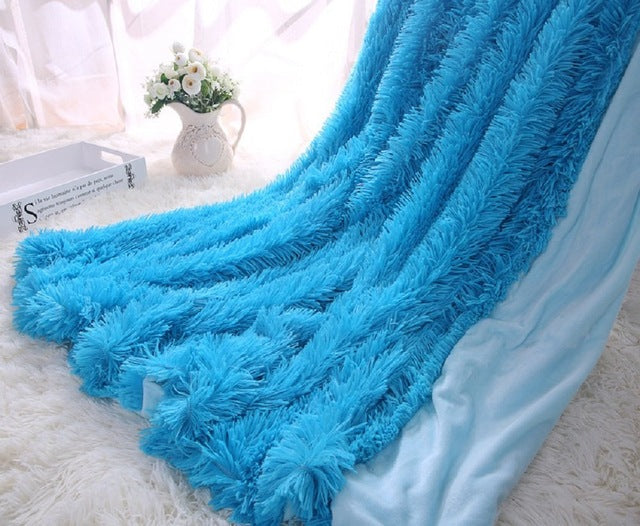 Elegant Fur Faux Fur Sherpa Throw