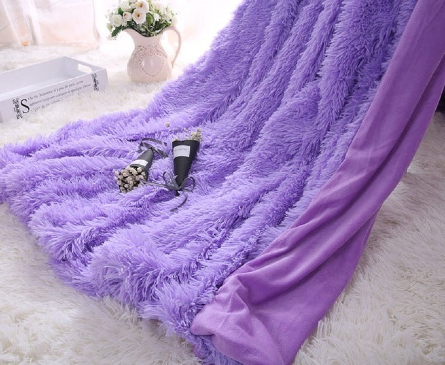 Elegant Fur Faux Fur Sherpa Throw