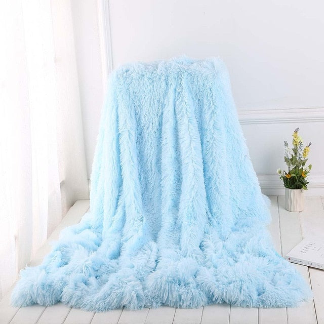 Elegant Fur Faux Fur Sherpa Throw