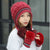 Womens Beenie Hat with Faux Fur PomPom and Glove Set