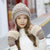 Womens Beenie Hat with Faux Fur PomPom and Glove Set