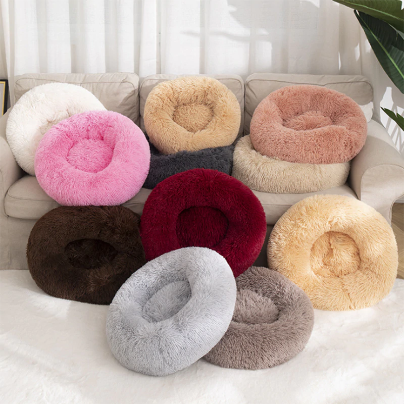 Calming Dog Bed With Luxuriously Soft Faux Fur Cushioning